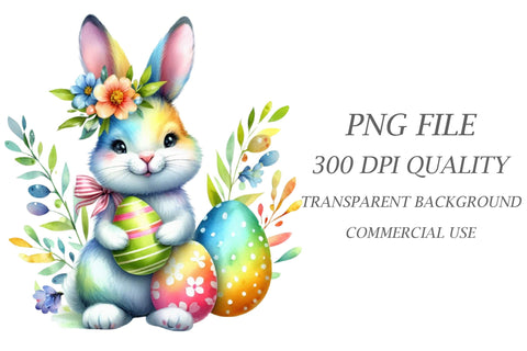 Watercolor Pastel Easter Clipart Sublimation Rupkotha 