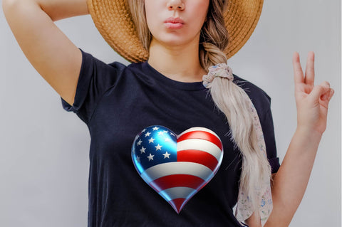 Watercolor Patriotic Heart Sublimation Clipart Bundle Sublimation SVGArt 