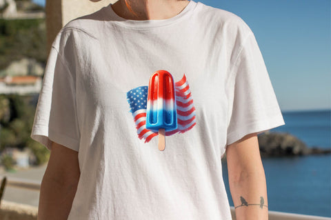 Watercolor Patriotic Popsicle Clipart Sublimation SVGArt 