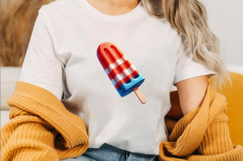 Watercolor Patriotic Popsicle Clipart Sublimation SVGArt 