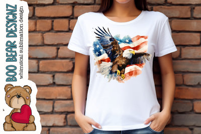 Watercolor Patriotic Sublimation design Sublimation Boo Bear Designz 