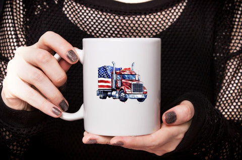 Watercolor Patriotic Truck Sublimation Clipart Bundle Sublimation Designangry 