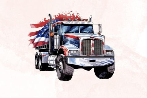 Watercolor Patriotic Truck Sublimation Clipart Bundle Sublimation Designangry 