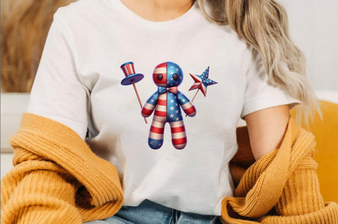 Watercolor Patriotic Voodoo Doll Sublimation Clipart Bundle Sublimation SVGArt 