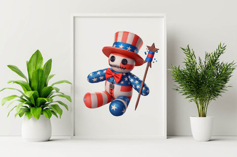 Watercolor Patriotic Voodoo Doll Sublimation Clipart Bundle Sublimation SVGArt 