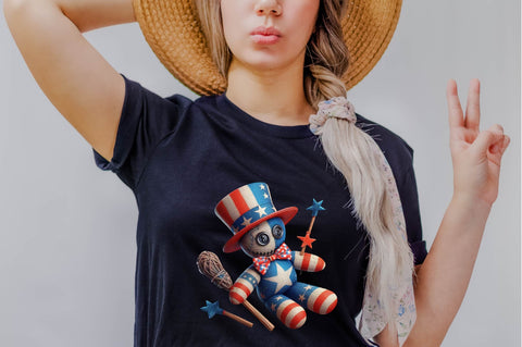 Watercolor Patriotic Voodoo Doll Sublimation Clipart Bundle Sublimation SVGArt 