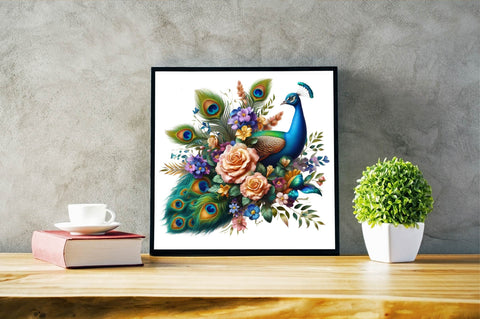Watercolor Peacock Bouquets PNG Sublimation Clipart Sublimation SVGArt 