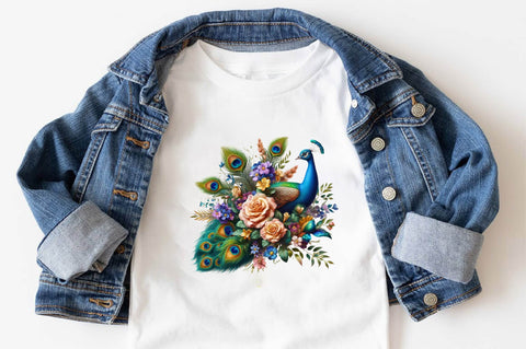 Watercolor Peacock Bouquets PNG Sublimation Clipart Sublimation SVGArt 