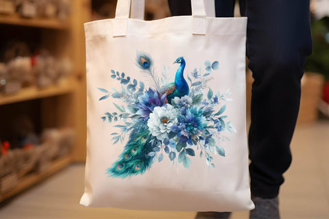 Watercolor Peacock Bouquets Sublimation Rupkotha 