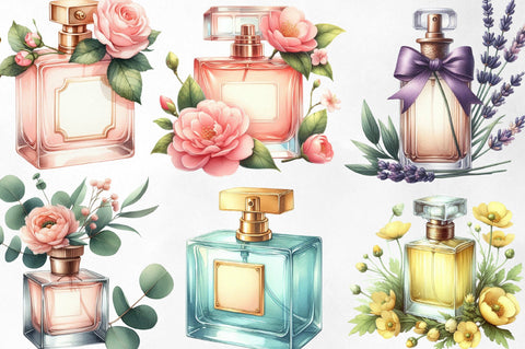 Watercolor Perfume Clipart Sublimation SVGista 