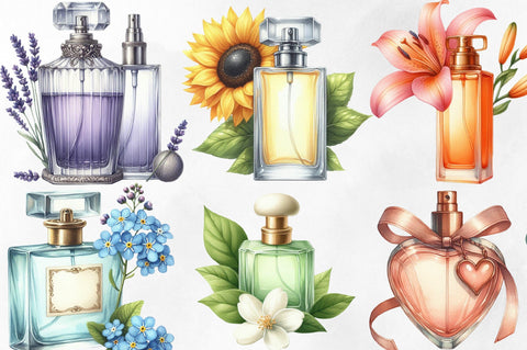 Watercolor Perfume Clipart Sublimation SVGista 