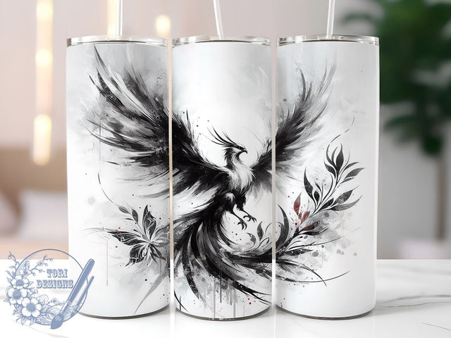 Watercolor Phoenix 20oz Tumbler Wrap, Mythical Creature Tumbler, 20oz Tumbler Wrap, Sublimation Design, Phoenix Gift, Fantasy Drinkware, Colorful Tumbler Sublimation ToriDesigns 