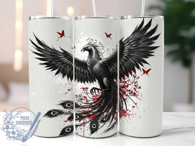 Watercolor Phoenix 20oz Tumbler Wrap, Mythical Creature Tumbler, 20oz Tumbler Wrap, Sublimation Design, Phoenix Gift, Fantasy Drinkware, Colorful Tumbler Sublimation ToriDesigns 