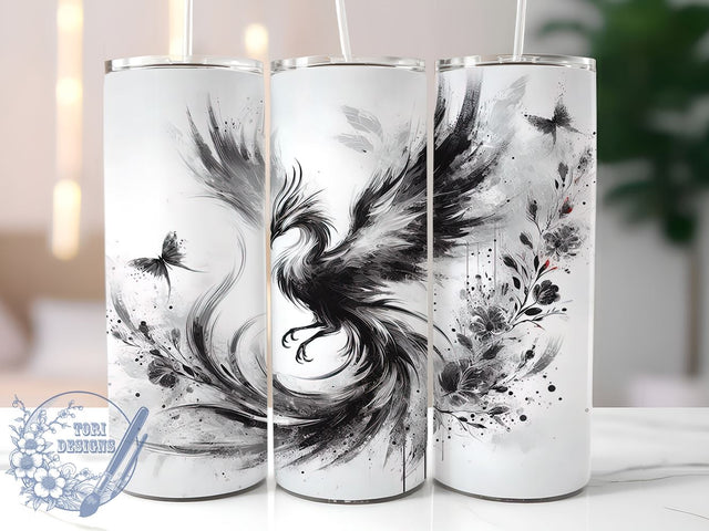Watercolor Phoenix 20oz Tumbler Wrap, Mythical Creature Tumbler, 20oz Tumbler Wrap, Sublimation Design, Phoenix Gift, Fantasy Drinkware, Colorful Tumbler Sublimation ToriDesigns 