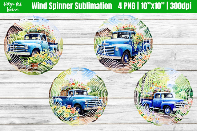 Watercolor pickup | Wind Spinner Sublimation Sublimation Helga Art 