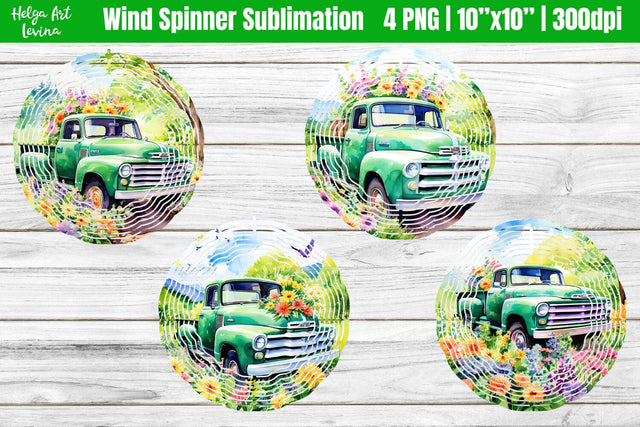 Watercolor pickup | Wind Spinner Sublimation Sublimation Helga Art 
