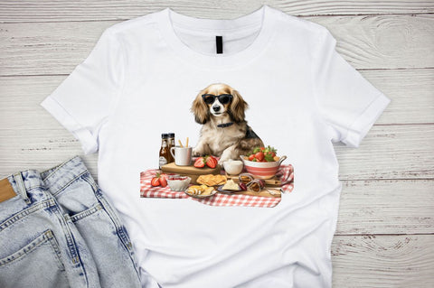 Watercolor Picnic Dog Sublimation Clipart Bundle Sublimation Designangry 