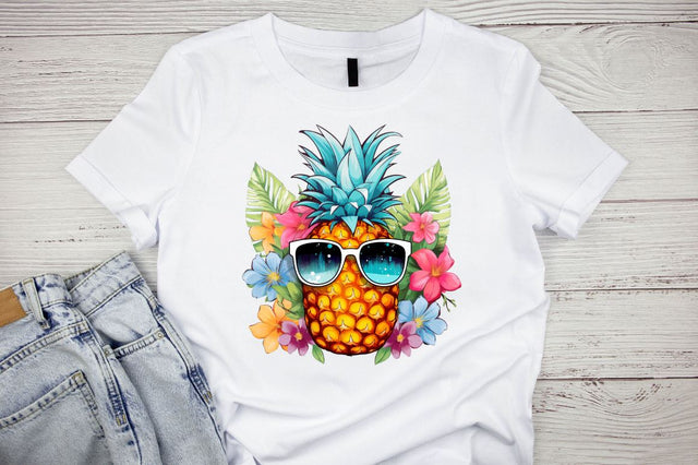 Watercolor Pineapple Summer Sublimation Clipart Bundle Sublimation Designangry 