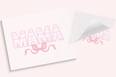 Watercolor Pink Gingham Mama DTF Transfer Physical So Fontsy T-Shirt Iron-On Transfer Shop 8.5x11