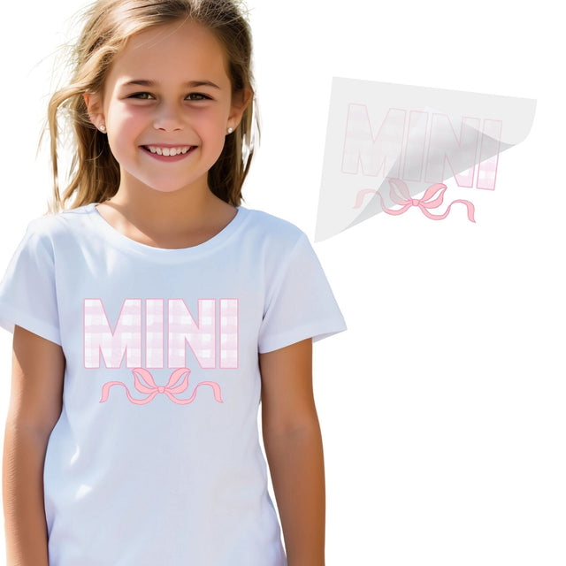 Watercolor Pink Gingham Mini DTF Transfer Physical So Fontsy T-Shirt Iron-On Transfer Shop
