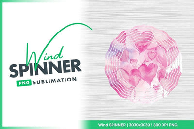 Watercolor pink hearts on abstract background Sublimation Regulrcrative 
