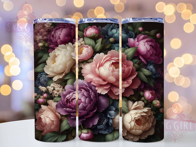 Watercolor Pink Peony Tumbler, Watercolor Floral Art, Elegant Tumbler Design, 20Oz Sublimation Wrap, Peony Flower Print, Watercolor Peony Design, Tumbler Sublimation Sublimation SvggirlplusArt 