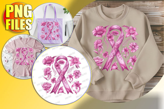 Watercolor Pink Ribbon Design Clipart Sublimation afrosvg 