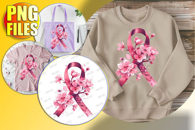 Watercolor Pink Ribbon PNG Design Sublimation afrosvg 