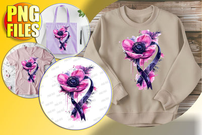 Watercolor Pink Ribbon Sublimation Art Sublimation afrosvg 