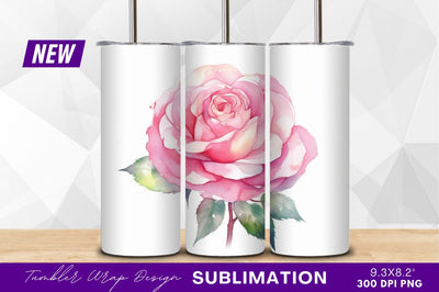Watercolor pink rose blossom clipart png Sublimation Regulrcrative 