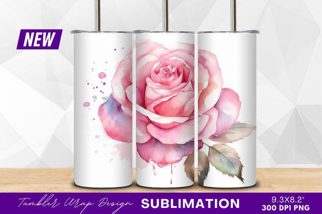 Watercolor pink rose clipart png illustration Sublimation Regulrcrative 