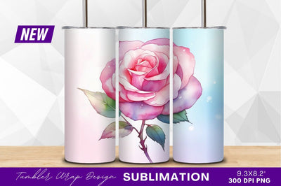 Watercolor pink rose flower clipart png Sublimation Regulrcrative 