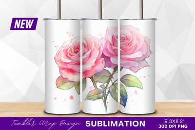 Watercolor pink roses clipart png illustration Sublimation Regulrcrative 