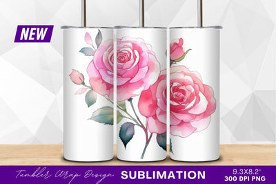 Watercolor pink roses clipart png illustration Sublimation Regulrcrative 