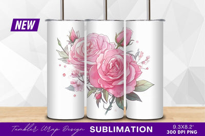 Watercolor pink roses floral arrangement clipart png Sublimation Regulrcrative 