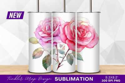 Watercolor pink roses floral clipart png Sublimation Regulrcrative 
