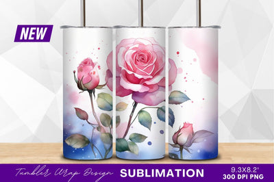 Watercolor pink roses floral clipart png Sublimation Regulrcrative 