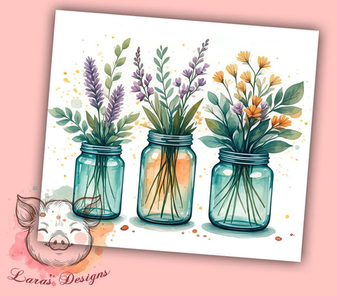 Watercolor Plant Tumbler, Gardening Design, Plant Lady Wrap, Sublimation PNG, 20oz Tumbler, Plant Lover Gift, Floral Tumbler Sublimation Lara' s Designs 