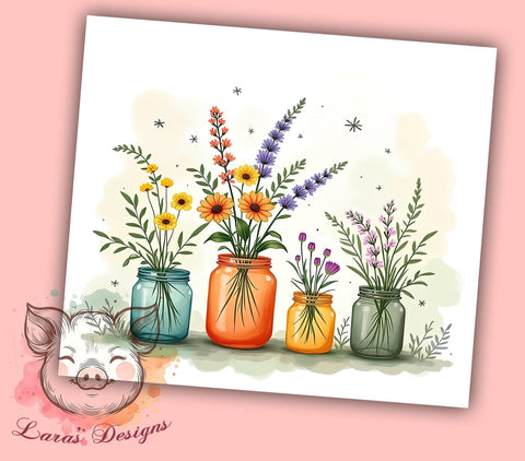 Watercolor Plant Tumbler, Gardening Design, Plant Lady Wrap, Sublimation PNG, 20oz Tumbler, Plant Lover Gift, Floral Tumbler Sublimation Lara' s Designs 