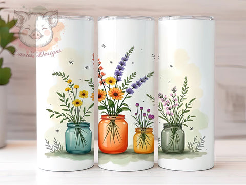 Watercolor Plant Tumbler, Gardening Design, Plant Lady Wrap, Sublimation PNG, 20oz Tumbler, Plant Lover Gift, Floral Tumbler Sublimation Lara' s Designs 