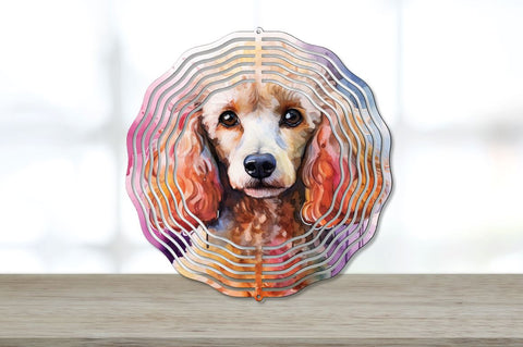 Watercolor Poodle Dog Wind Spinner Sublimation Bundle Sublimation Regulrcrative 