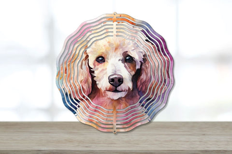 Watercolor Poodle Dog Wind Spinner Sublimation Bundle Sublimation Regulrcrative 