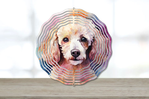Watercolor Poodle Dog Wind Spinner Sublimation Bundle Sublimation Regulrcrative 
