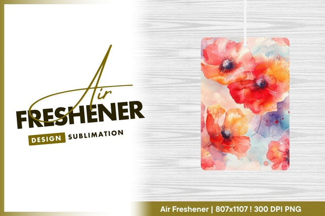 Watercolor Poppy Flowers Pattern Red Orange Purple Blue Background Sublimation Regulrcrative 