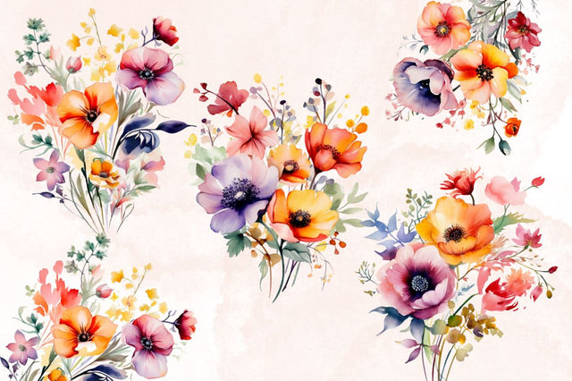 Watercolor Poppy Flowers Sublimation Bundle Sublimation Designangry 