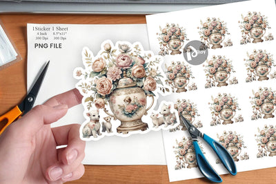 Watercolor Porcelain Figurine Sticker Sublimation artnoy 