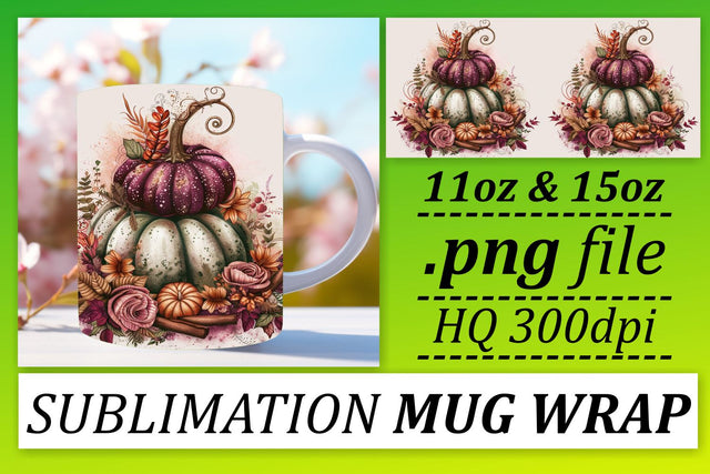 Watercolor Pumpkin Autumn 11oz/15oz Sublimation afrosvg 