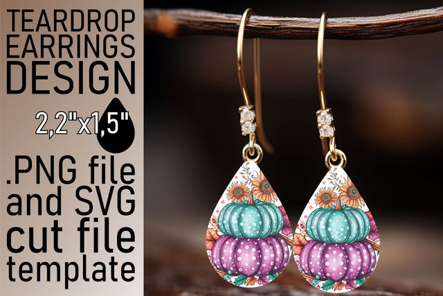 Watercolor Pumpkin Design Teardrop Sublimation afrosvg 