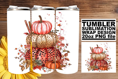 Watercolor Pumpkin Fall Tumbler Wrap Sublimation afrosvg 