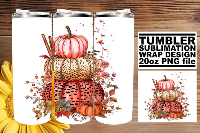 Watercolor Pumpkin Fall Tumbler Wrap Sublimation afrosvg 